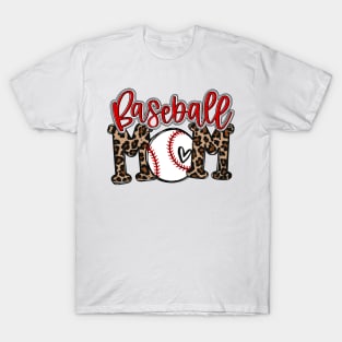 Baseball Mom Leopard Baseball Mom T-Shirt